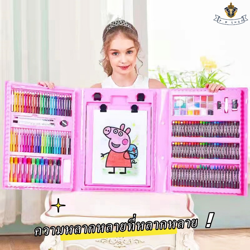 208 ชิ้นเด็กของขวัญนักเรียนโรงเรียนประถมศึกษาศิลปะจิตรกรรมชุดปากกาสีน้ำน้ำมันสีพาสเทลชุดปากกา - รูปที่ 2