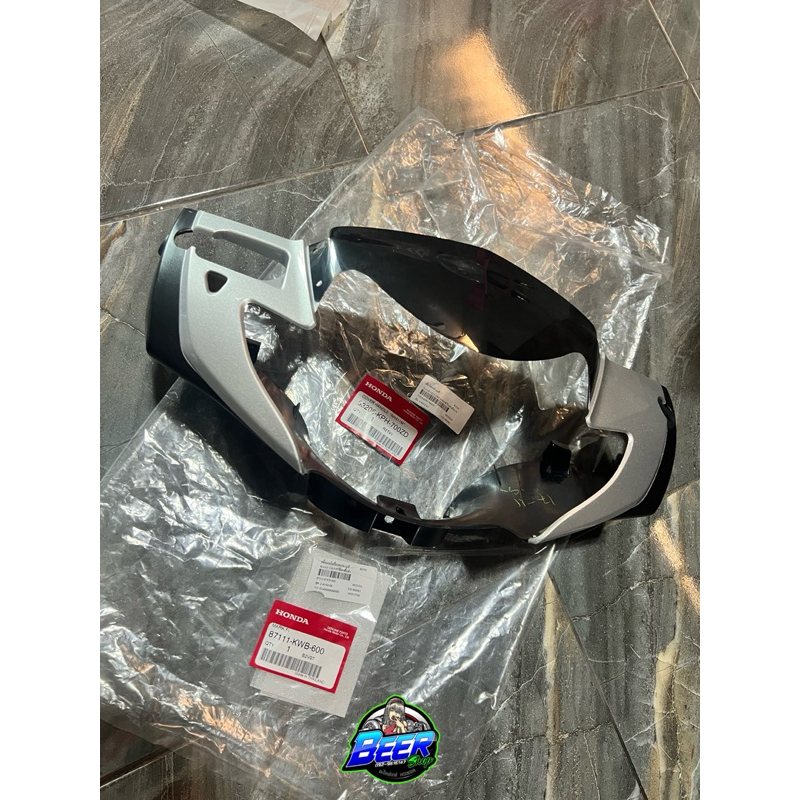 หน้ากากหน้าwave125iไฟเลี้ยวบังลมสีเทา