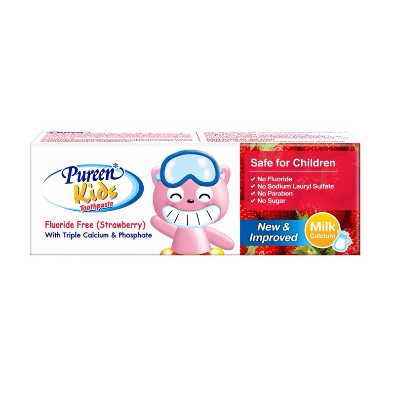 Pureen เพียวรีนยาสีฟัน สูตรไม่มีฟลูออไรด์ - สตรอเบอร์รี่ - 40 g. U47XX38