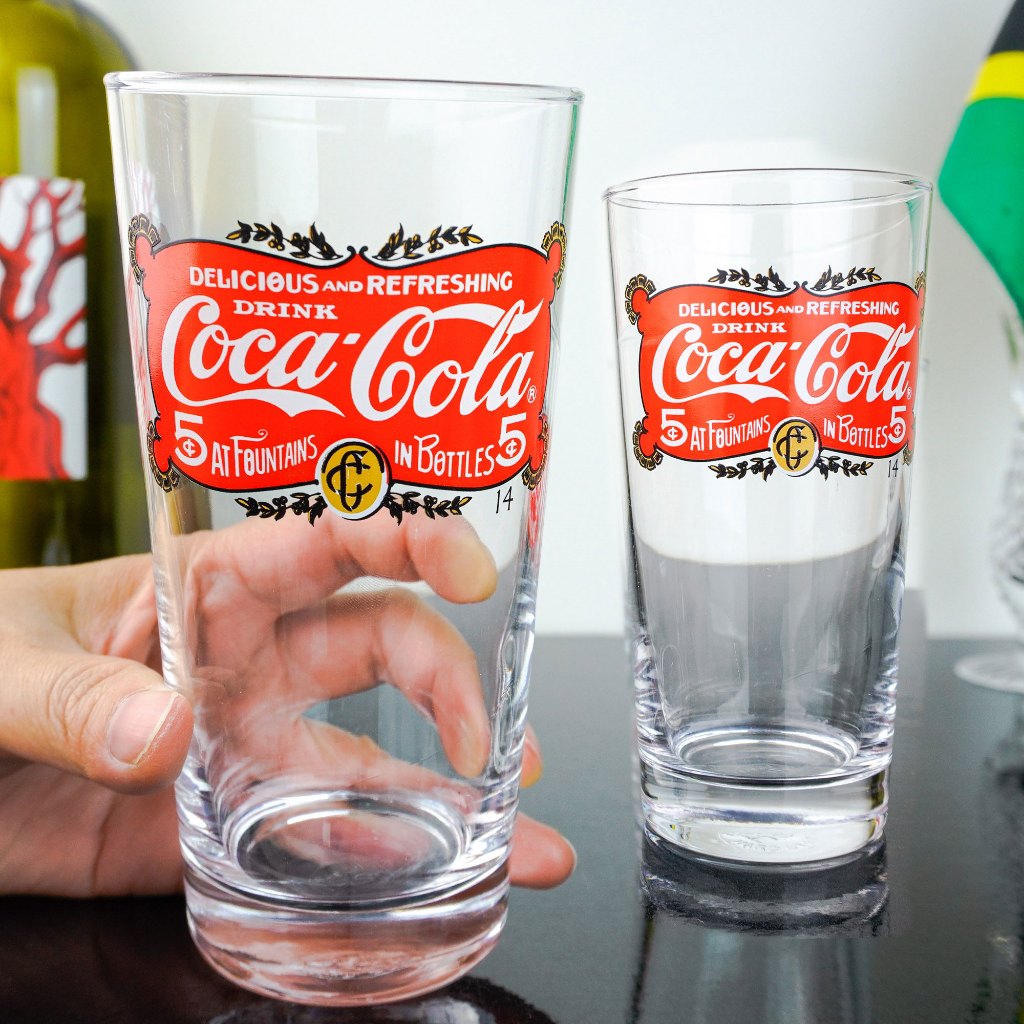 แก้ว Coca Cola ลิขสิทธิ์ Japan แท้* ใบใหญ่ จุ 420 ml. สินค้ามือ 1 แท้ 100%