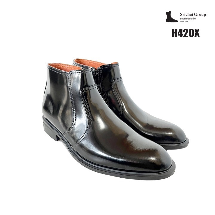 หุ้มข้อ รุ่น H42OX หนังขัดมันพรีเมี่ยม ทรงอ็อกฟอร์ด by Srichaigroup