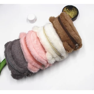 (พร้อมส่ง)CRJ117 กระเป๋าใส่เหรียญ ผ้ากํามะหยี่ขนนิ่ม แบบพกพา ลายการ์ตูนหมีน่ารัก สีสันสดใส ของขวัญสําหรับเด็ก