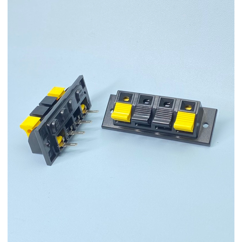 ขั้วลำโพง ขั้วต่อสายลำโพง ขั้วต่อลำโพง 4ทาง ดำ/เหลือง Speaker Terminal Block (ของแท้ OUT-STOCK) บอร์ดขั้วต่อลำโพง EDK JP