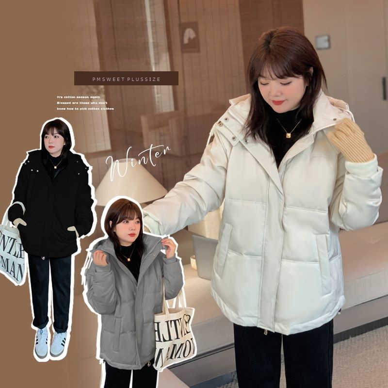 [ 🔥อกถึง 58" ] : PMP2233 : พรีออเดอร์ เสื้อโค้ทกันหนาวไซส์ใหญ่ ใส่เมืองหิมะสำหรับสาวอวบ กันหนาวได้ดี