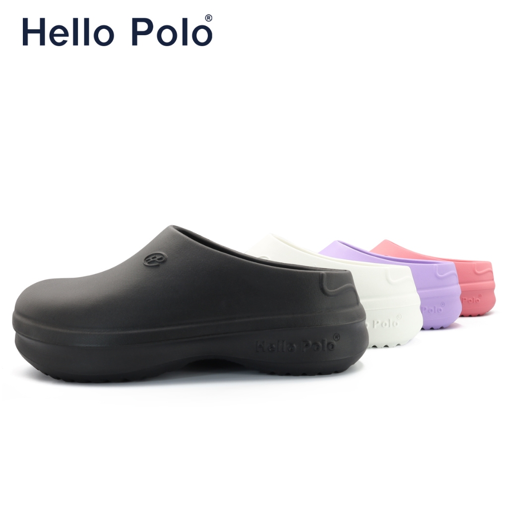 Hello Polo รองเท้าแตะ รองเท้าคัทชู EVA พื้นหนา พื้นนิ่ม กันลื่น แฟชั่นผู้หญิง เหมาะกับพยาบาล HP8009