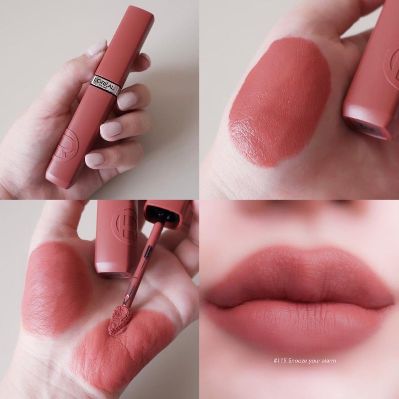 สวยไม่แผ่วจริงจ้า Loreal รุ่นใหม่นี่สวยทุกสีจริงๆ ทางเราขอแนะนำสี 115 แดงอมชมพู ส้มปลายๆ แดงแบบสวย