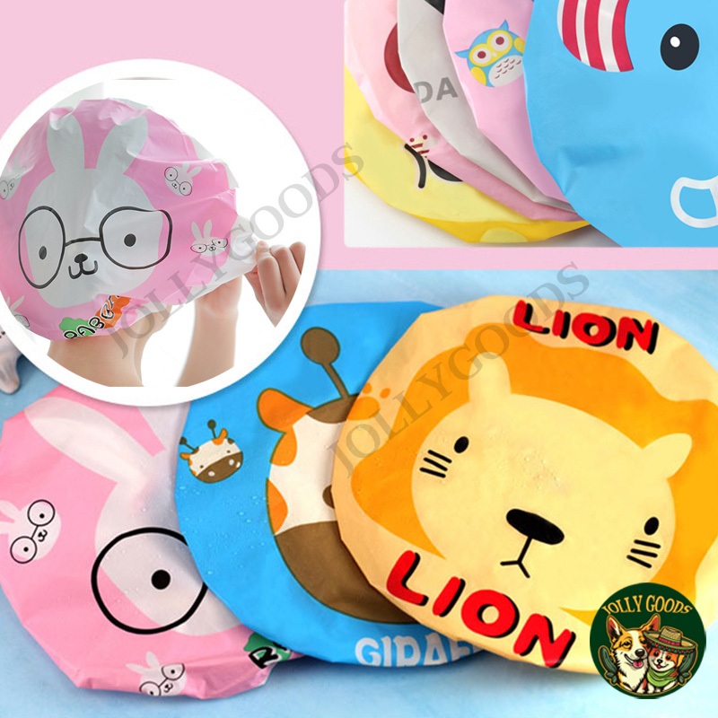หมวกอาบน้ำ หมวกคลุมผมอาบน้ํา 20 รูปแบบสำหรับตัวเลือก กันน้ำ มีความยืดหยุ่น รูปแบบการ์ตูน หมวกผม