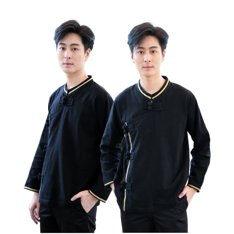 เสื้อพื้นเมืองผู้ชายกระดุมจีนป้าย