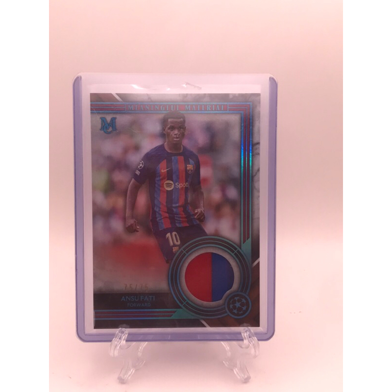 การ์ดนักฟุตบอล ANSU FATI 2022-23 TOPPS MUSEUM COLLECTION UCL MATCH USED PATCH AMETHYST 75/75