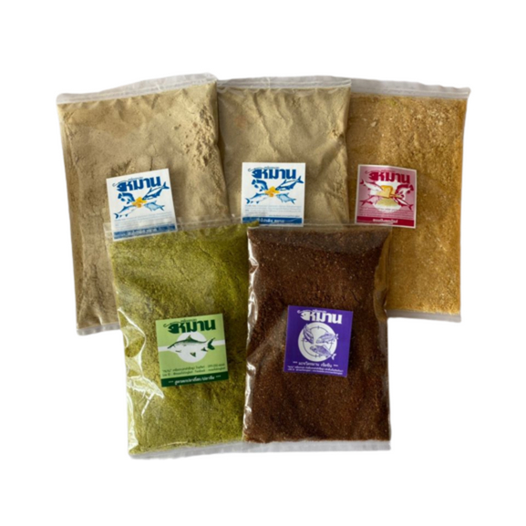 เหยื่อตกปลา เหยื่อหมาน | สูตรปลารวม | ชุด 5 ถุง (รวม 2.2 กก.) | ปั้นง่าย ปลาเข้าไว | รีวิว10k+