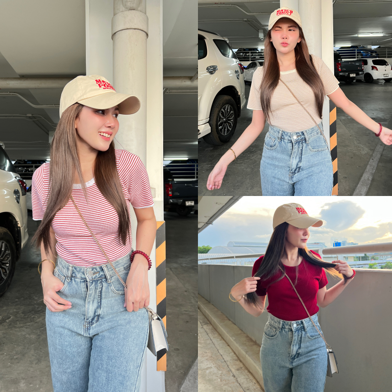 🌈SpinnyHouse🌈เสื้อยืดแขนสั้น ทรงไหมพรมร่องยืดเยอะ 🎀 เบสิคเชิ้ตสุด ใส่ได้ทุกงาน สาวอวบใส่ได้ รุ่น นกน้อย
