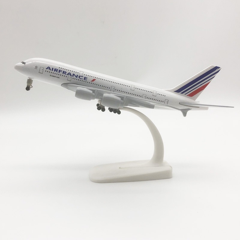 [20cm] โมเดลเครื่องบิน แอร์ฟรานซ์ Air France A380 (Aircraft Model) วัสดุทำจากเหล็ก มีล้อเครื่องบิน พร้อมฐานพลาสติก