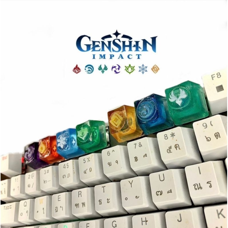 ✨️คีย์แคปเกนชิน Keycaps genshin impact!! (ถ่ายจากสินค้าจริง)คีย์บอร์ดเกมมิ่ง แต่งคอม แต่งคีย์บอร์ด คีย์แคปเรซิ่น