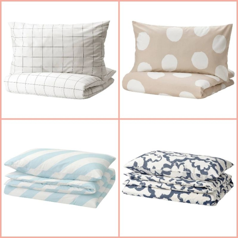 IKEA ปลอกผ้านวมและปลอกหมอน​ ปลอกผ้านวม​ มีหลายขนาด​ EKPURPURMAL, SLÖJSILJA, KLYNNETÅG, VITKLÖVER
