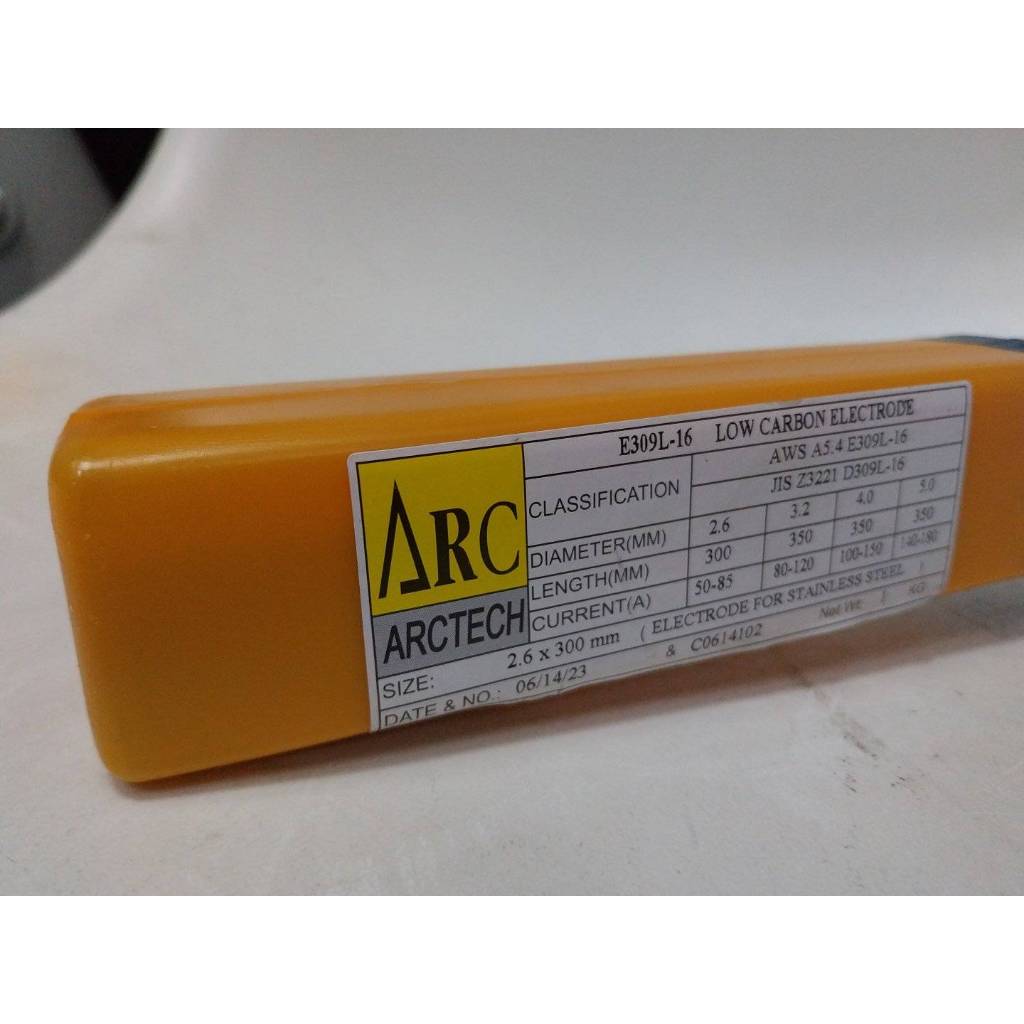 ARCTECH ลวดเชื่อมสแตนเลส ARCTECH 309L-16 2.6 มิล( เชื่อมเหล็กเหนียวกับสแตนเลส) 1กก./ห่อ