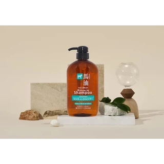 พร้อมส่ง ของแท้! แชมพูผสมครีมนวดน้ำมันม้า ไม่มีซิลิโคน Kumano Horse oil Rinse in Shampoo Non Silicon 600 ml