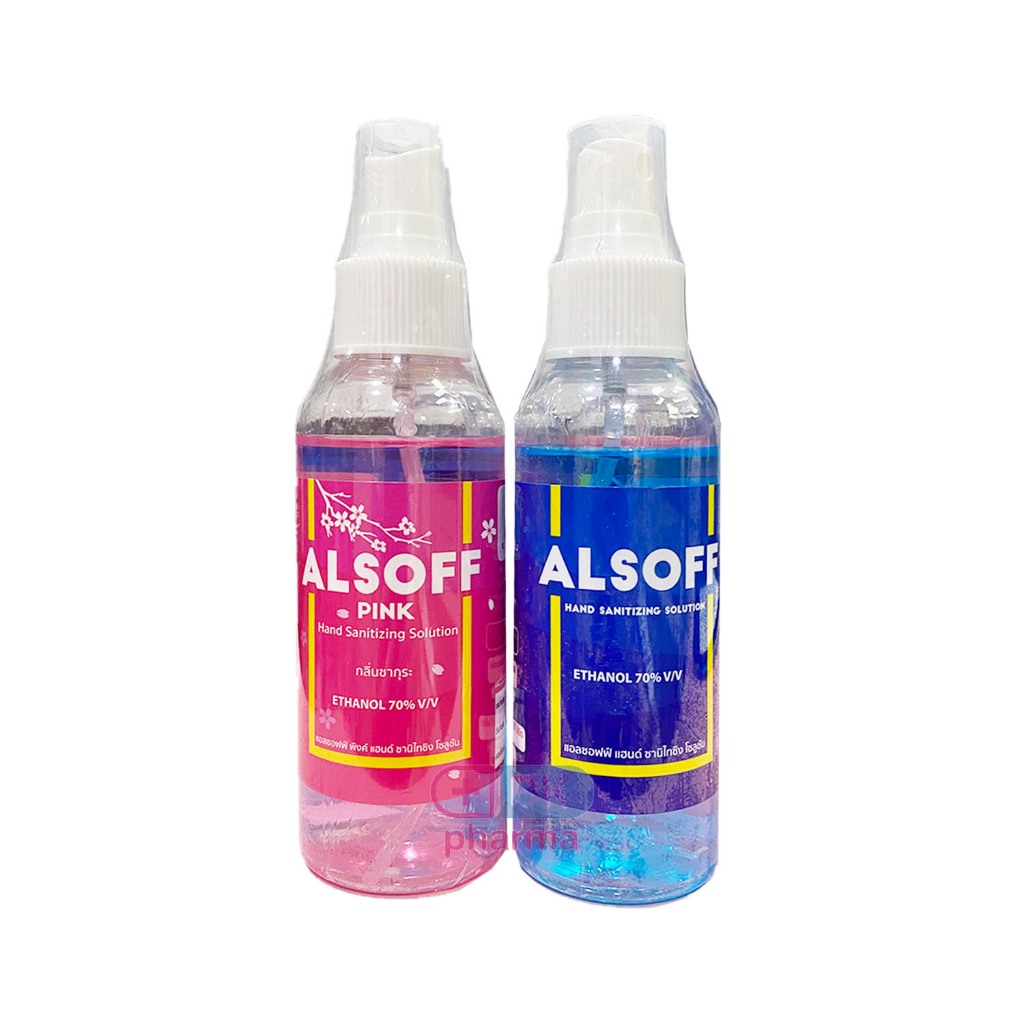 Alsoff Hand Spray แอลกอฮอล์สเปรย์ แอลกอฮอล์ ขวดกลาง Alcohol แอลกอฮอล์น้ำ 100 ml 1 ขวด