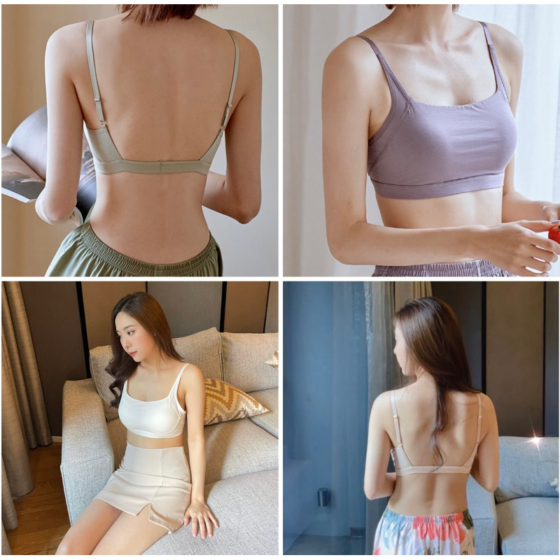 บราในตัว หลังเส้นเดียว ฟองน้ำล็อคหน้าอก (ibelly1019)
