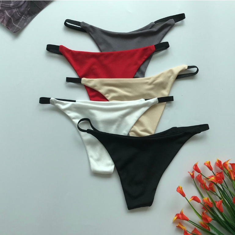 A-135 กางเกงในสีกางเกงในจีสตริง สายแบน เซ็กซี่ สีพื้นพร้อมส่ง