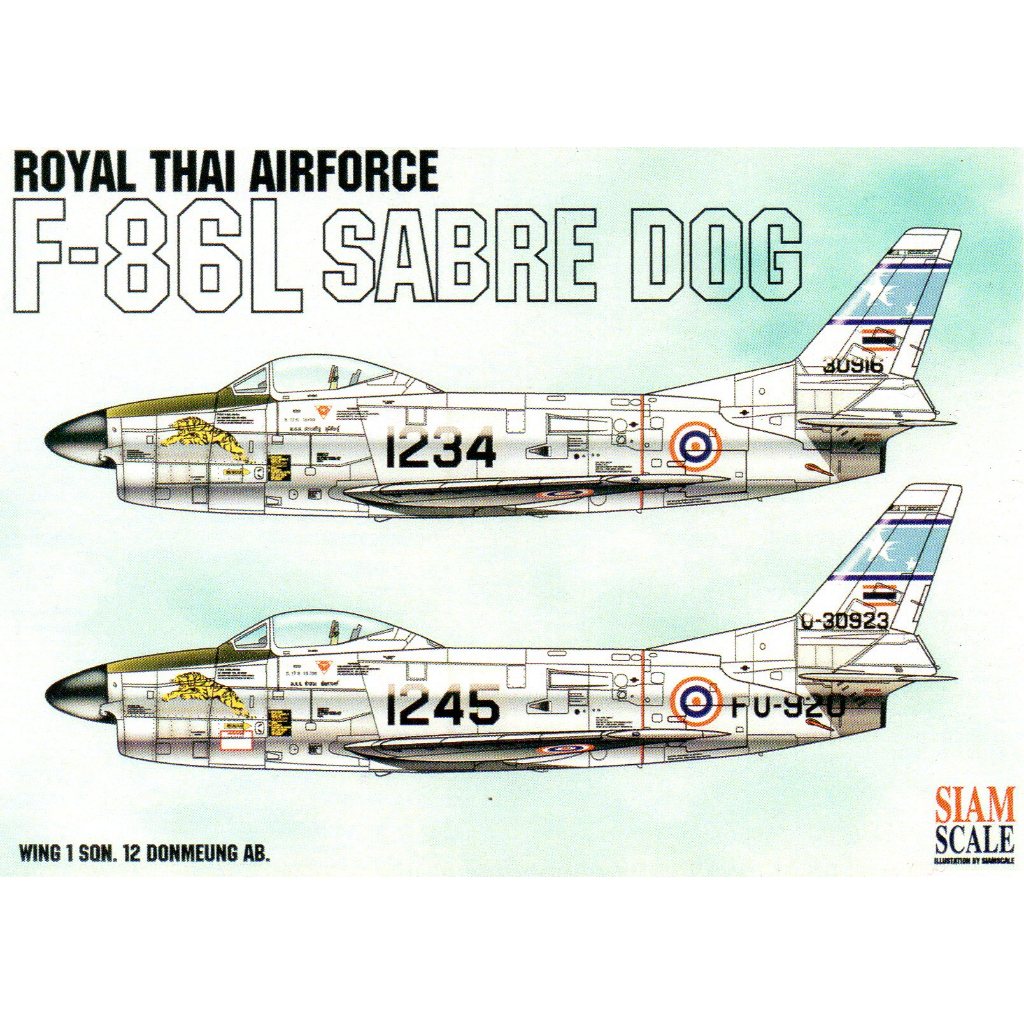 รูปลอกน้ำ DECAL SAIMSCALE สเกล 1/48 F-86L SABRE DOG ROYAL THAI AIRFORCE