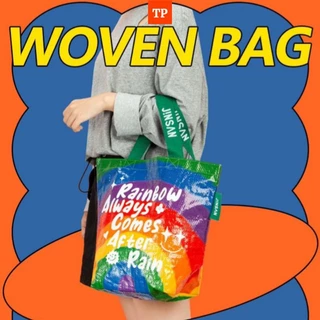 Shopping Bag/Woven Bag ขนาดเล็ก ถุงช้อปปิ้งกันน้ำ สะพายไหล่และถือ คล้องแขน กระเป๋ากระสอบ