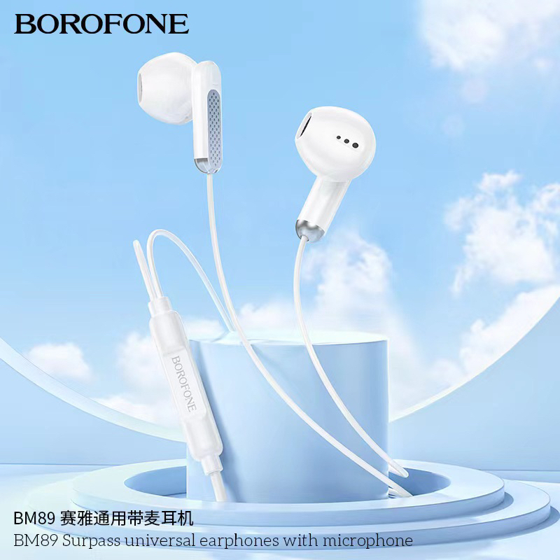 【ของแท้100% 】หูฟัง Borofone BM89 มีไมค์โครโฟนสามารถ คุยโทรศัพ์ ฟังเพลง และเล่นเกมส์ได้ เหมาะกับโทรศัพท์ aux 3.5mm/type-C