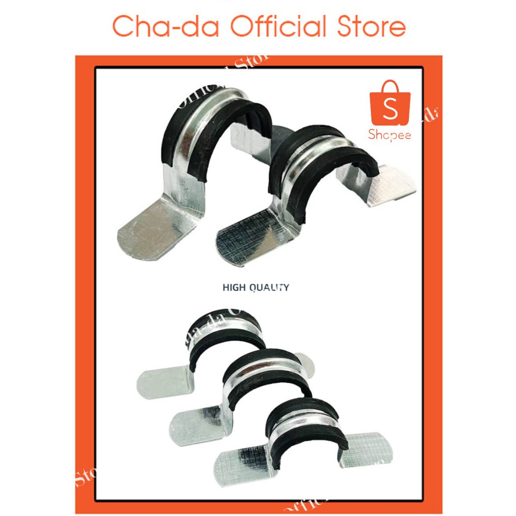 แคล้มรัดท่อU Strap / Pipe Clamp Liner U HENG เข็มขัดรัดท่อแคล้มรัดท่อเหล็กชุบซิงค์ แคลมป์ท่อSaddle Clampโดยเพิ