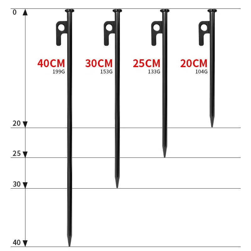 สมอบกเหล็ก สำหรับกางเต็นท์ ความยาว 20cm 30cm 40cm thumbnail 6