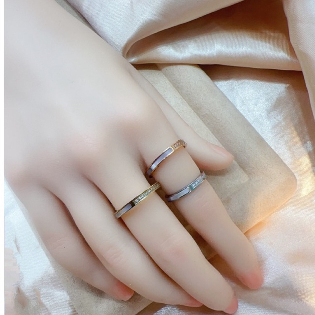 [#66]แหวนมุข แหวนเพชร แหวนบาง มีเบอรใหญ่ สแตนเลส ไม่ลอกไม่ดำ หน้าบางหน้าเล็ก งานมุขธรรมชาติ เพชรcz