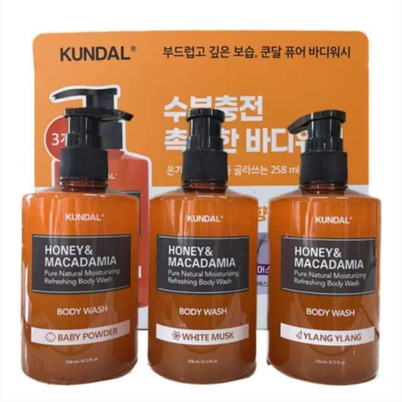 👉 [KUNDAL] Honey &amp; Macadamia Body Wash 258ml ครีมอาบน้ำ ขนาด 258 มล.Baby Powder
