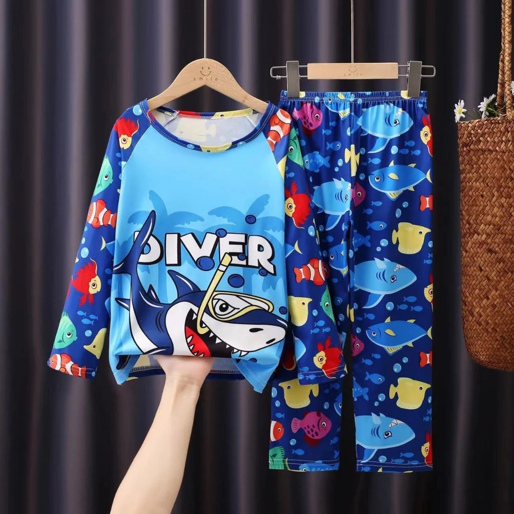 ชุดนอนเด็กเซตแขนยาวขายาว ลายน่ารักสีสันสดใส นื้อผ้านุ่มใส่สบาย thumbnail 5