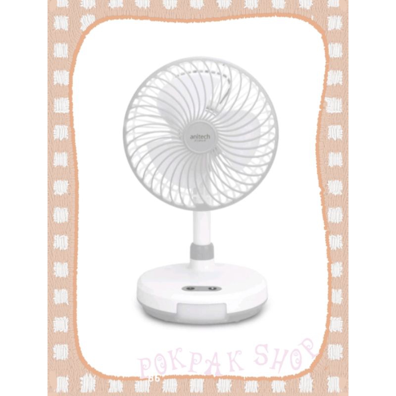 พัดลมชาร์จไฟ Anitech Mini Rechargeable Fan รุ่น SMF-08 white