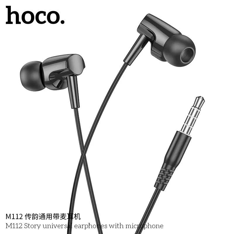 หูฟัง hoco M112 หูฟังพร้อมไมค์ หูฟังมีไมค์ เสียงดี สายยาว 1.2 เมตร ร้องเพลง wesing ได้