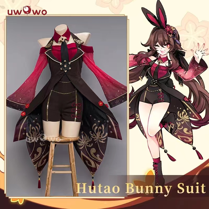 UWOWO Hutao คอสเพลย์ Genshin Impact Fanart ชุดกระต่าย Hutao สุดพิเศษคอสเพลย์ชุดน่ารัก Ganyu / Kokomi