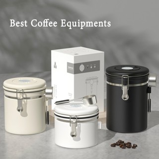 พร้อมส่ง | ฟรีช้อนสแตนเลส กระป๋องเก็บกาแฟ โถเก็บเมล็ดกาแฟ สแ…