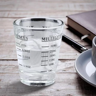 [C044]แก้วช็อต กาแฟเอสเปรสโซ่ แก้วตวงกาแฟ มีขีดวัด ขนาด 30/60มล. Espresso Shot Glass