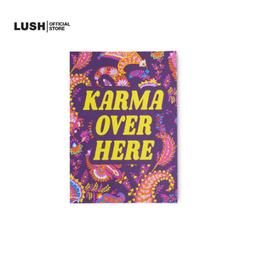 LUSH KARMA OVER HERE POSTCARDS 148mm x 105mm, 100% recycled paper