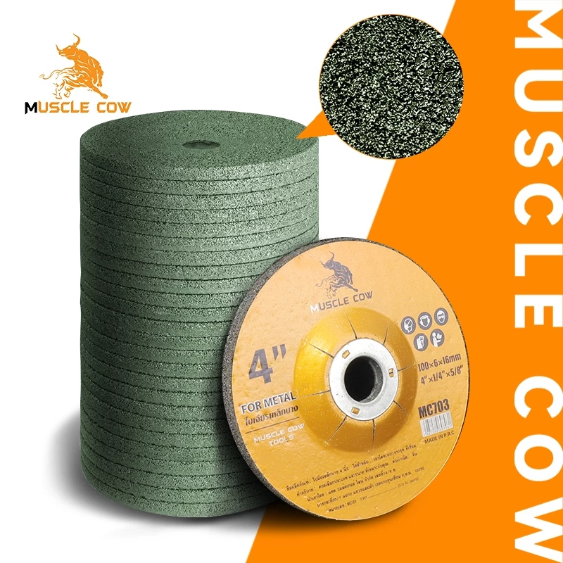 MUSCLE COW ใบเจียร์ ใบเจียร์บาง 4 นิ้ว 3 mm และ 6 mm เหล็ก และ สแตนเลส ใบเจียรเหล็ก ใบเจียรสแตนเลส 20ใบ/25ใบ กล่อง