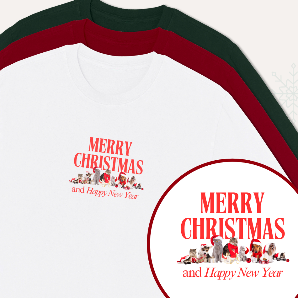 พร้อมส่ง เสื้อคริสต์มาส เสื้อยืดOversize  เสื้อCotton100 Bside - Xmas-12