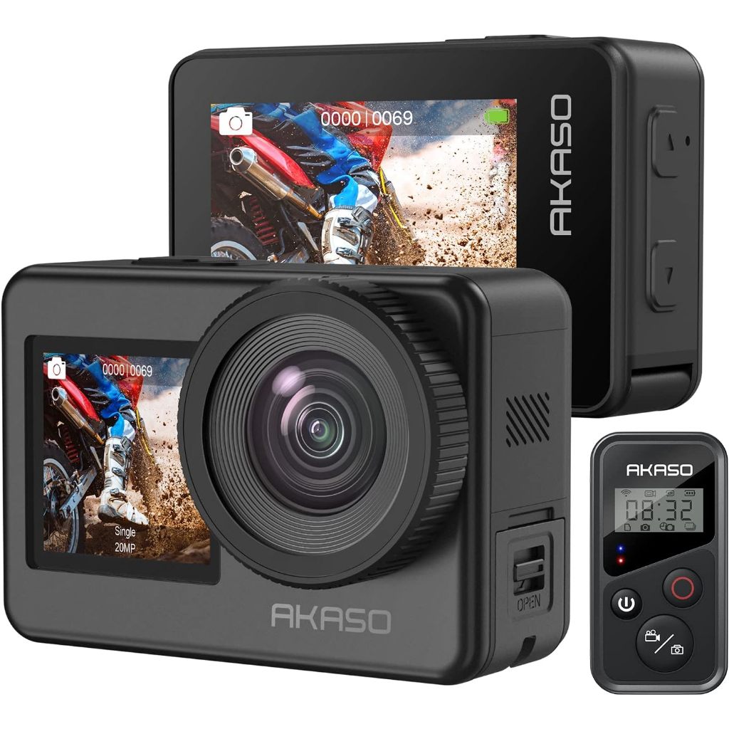 กล้องแอคชั่น Akaso Brave 7 ( New ) 4 K 30 Fps 20 Mp Wifi พร้อมหน้าจอสัมผัส Ipx8 16 ฟุตกันน้ํา Eis 2 . 0 Zoom