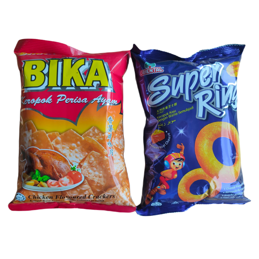 (ห่อใหญ่สุดคุ้ม) ขนมในตำนาน BIKA-SUPER RING ถุงใหญ่ 60 กรัม