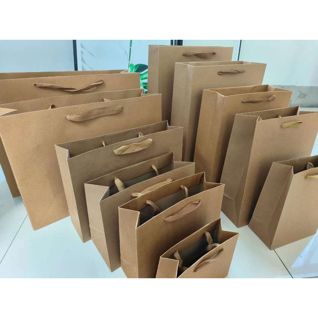 HI (สินค้าขายดี อันดับ1)ถุงกระดาษสีน้ำตาล กระดาษ หูเชือก หูหิ้้ว ใส่ของชำร่วย สินค้าพร้อมส่ง