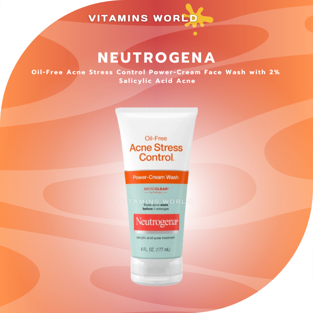 Neutrogena Oil-Free Acne Stress Control Power-Cream Face Wash with 2% Salicylic Acid Acne (V.866)