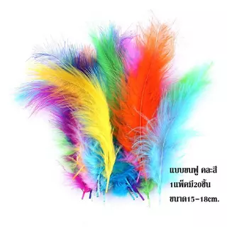 ขนนกDIY คละสี สำหรับตกแต่ง มีทั้งขนนกขนฟูและขนเรียบ สีสันสวย ขนกนกตกแต่งสำหรับเครื่องประดับ พร้อมส่ง