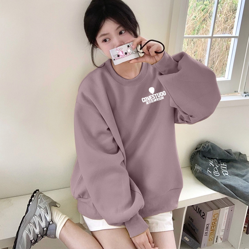 LH.Sunday เสื้อแขนยาวสีพื้น สกรีนลายน่ารักสไตล์มินิมอล เหมาะกับหน้าหนาวประเทศไทยสุดๆ กันแดดก็ได้น๊าา สาวๆ ห้ามพลาดเลยย