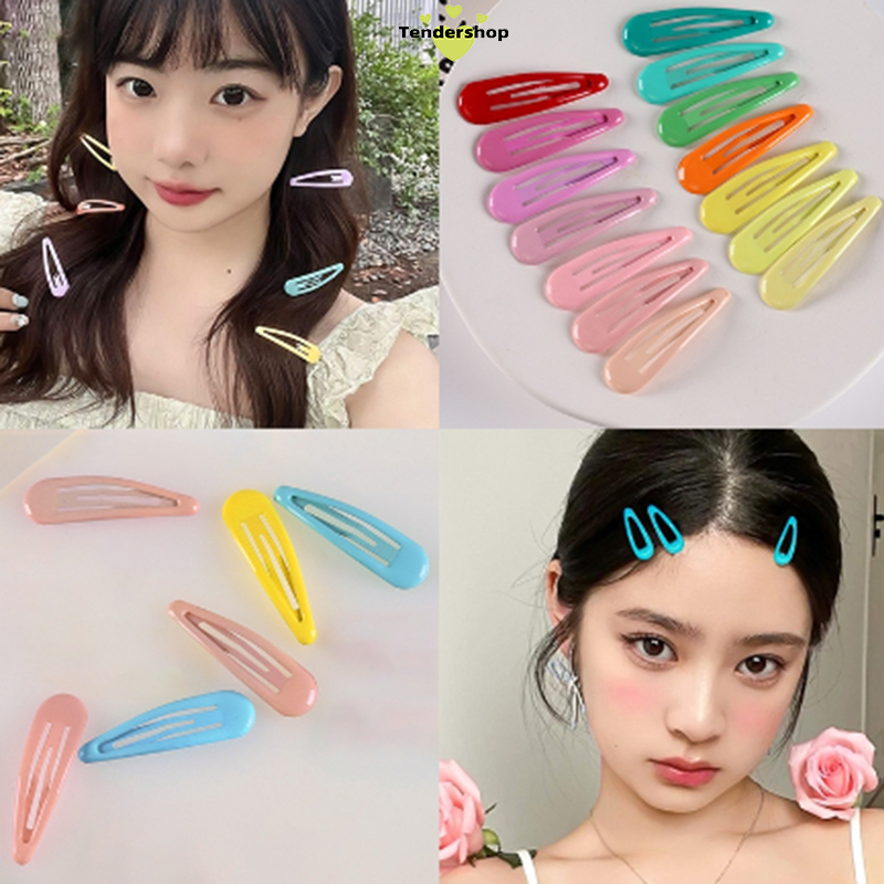 ในไทย💖1บาทกิ๊บติดผม สีแคนดี้ รูปหยดน้ํา หน้าม้า คลิปด้านข้าง น่ารักหวาน สไตล์ญี่ปุ่นและเกาหลี นักเรียนสำหรับผู้หญิง-T