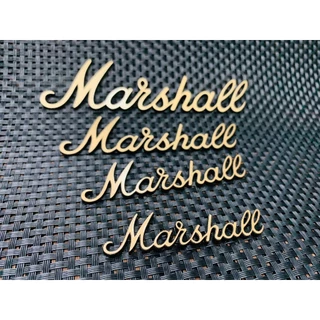 โลโก้ Marshall (เหมือนแท้) ติดตู้ลำโพง diy ติดตู้แอมป์กีต้าร์ logo มาแชล สีเหมือนแท้ วัสดุอะคิลิค หนา2mm