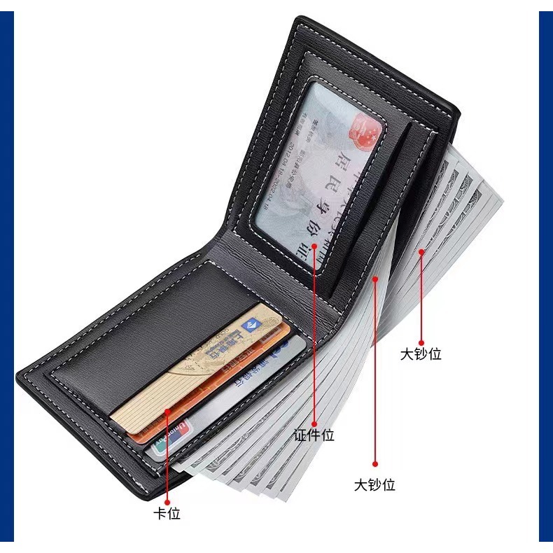 (พร้อมส่ง)CRJ133โปรโมชั่นราคาถูก กระเป๋าสตางค์หนัง ใบสั้น สําหรับผู้ชาย