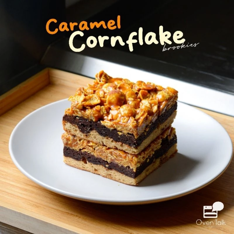 Caramel Cornflake Brookie ขนาด 3x3 นิ้ว | Oven Talk