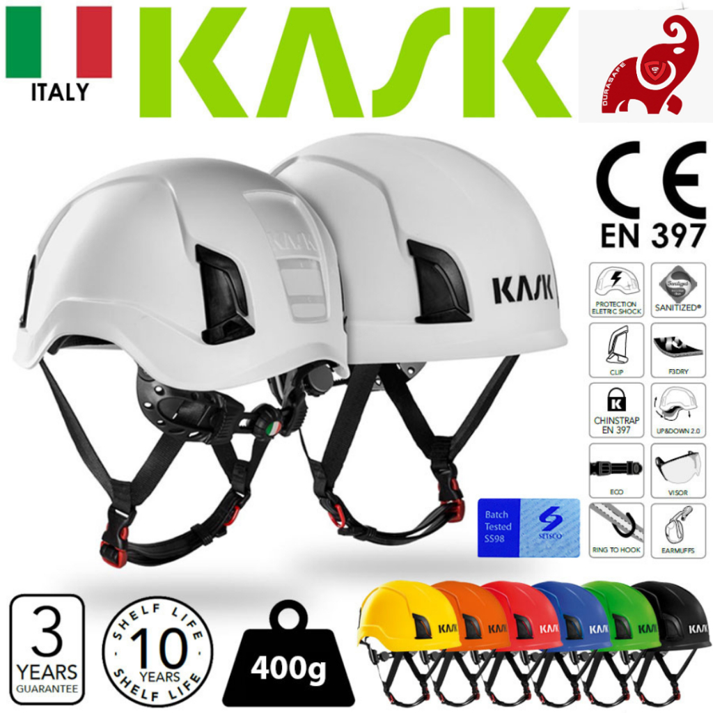 KASK Zenith Safety Helmet With Quick Release Chinstrap Yellow, Orange, Red, Blue, Green, Black